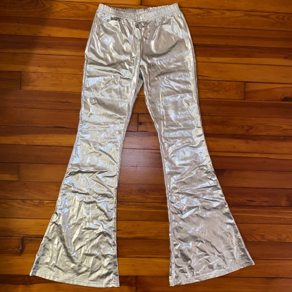 Metallic Flare Pants